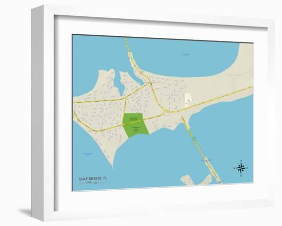 Political Map of Gulf Breeze, FL-null-Framed Art Print