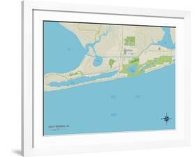 Political Map of Gulf Shores, AL-null-Framed Art Print