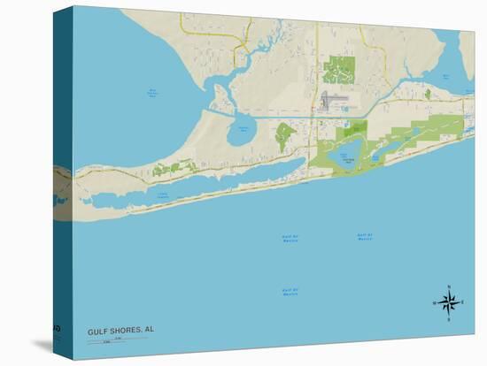 Political Map of Gulf Shores, AL-null-Stretched Canvas