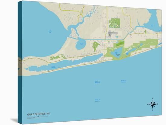 Political Map of Gulf Shores, AL-null-Stretched Canvas