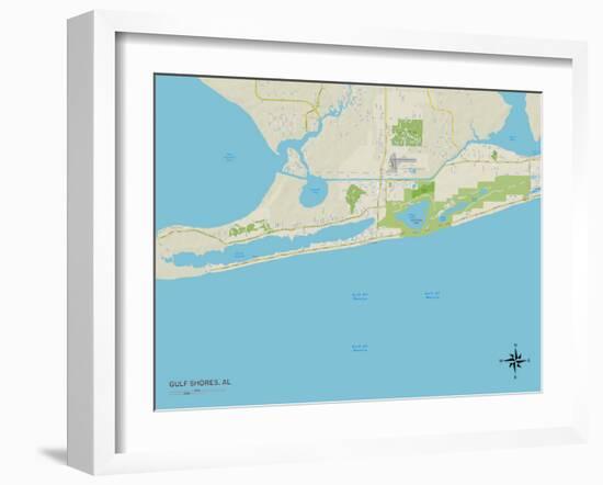 Political Map of Gulf Shores, AL-null-Framed Art Print