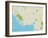 Political Map of Gulfport, FL-null-Framed Art Print