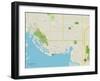 Political Map of Gulfport, FL-null-Framed Art Print