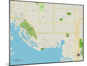 Political Map of Gulfport, FL-null-Mounted Art Print
