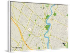 Political Map of Hackensack, NJ-null-Framed Art Print