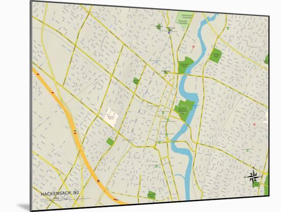 Political Map of Hackensack, NJ-null-Mounted Art Print