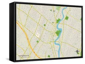 Political Map of Hackensack, NJ-null-Framed Stretched Canvas