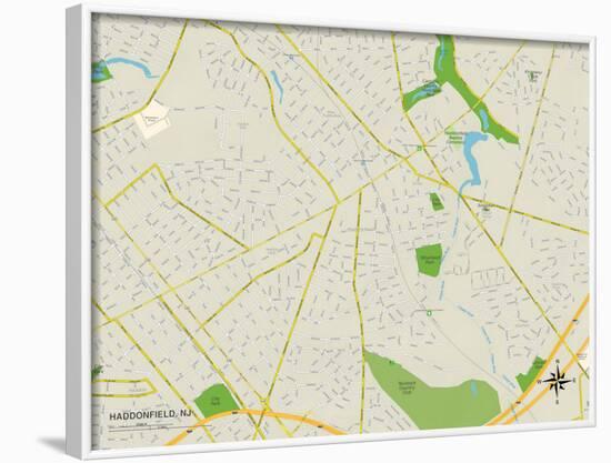 Political Map of Haddonfield, NJ-null-Framed Art Print