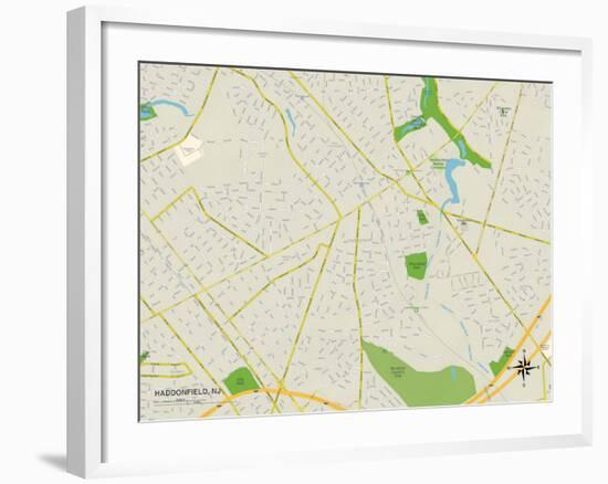 Political Map of Haddonfield, NJ-null-Framed Art Print