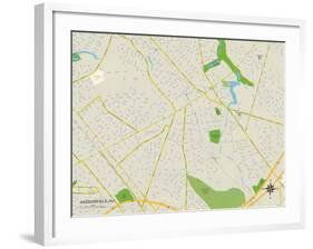 Political Map of Haddonfield, NJ-null-Framed Art Print