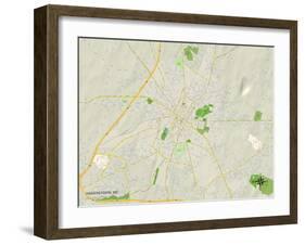 Political Map of Hagerstown, MD-null-Framed Art Print