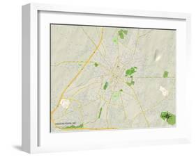 Political Map of Hagerstown, MD-null-Framed Art Print