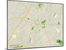 Political Map of Hagerstown, MD-null-Mounted Art Print