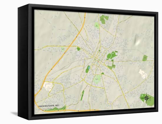 Political Map of Hagerstown, MD-null-Framed Stretched Canvas