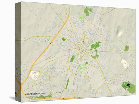 Political Map of Hagerstown, MD-null-Stretched Canvas