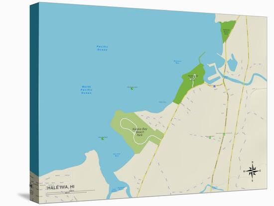 Political Map of Hale�iwa, HI-null-Stretched Canvas