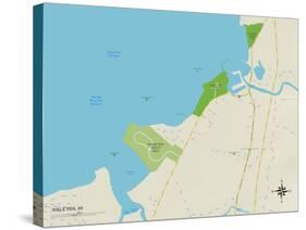 Political Map of Hale�iwa, HI-null-Stretched Canvas