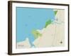 Political Map of Hale�iwa, HI-null-Framed Art Print