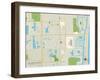 Political Map of Hallandale Beach, FL-null-Framed Art Print