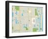 Political Map of Hallandale Beach, FL-null-Framed Art Print