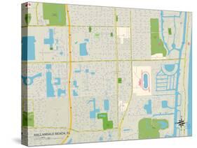 Political Map of Hallandale Beach, FL-null-Stretched Canvas