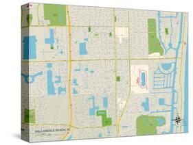 Political Map of Hallandale Beach, FL-null-Stretched Canvas