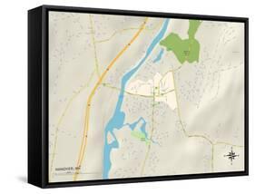 Political Map of Hanover, NH-null-Framed Stretched Canvas
