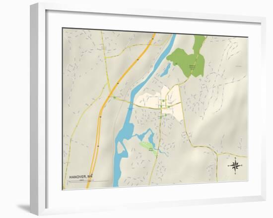 Political Map of Hanover, NH-null-Framed Art Print