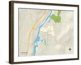 Political Map of Hanover, NH-null-Framed Art Print