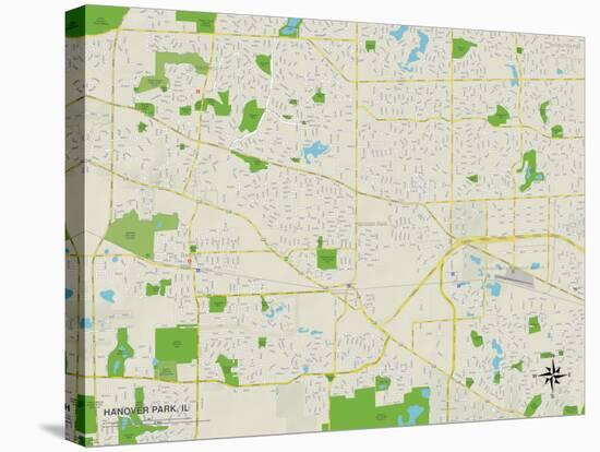 Political Map of Hanover Park, IL-null-Stretched Canvas