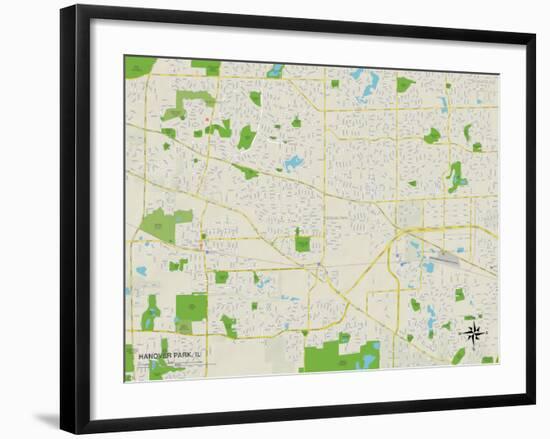 Political Map of Hanover Park, IL-null-Framed Art Print