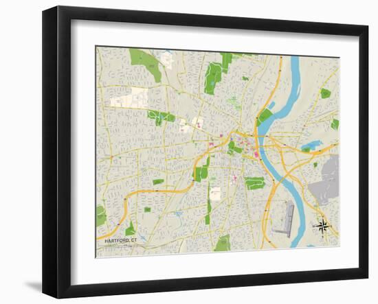 Political Map of Hartford, CT-null-Framed Art Print