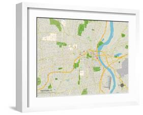 Political Map of Hartford, CT-null-Framed Art Print