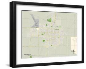 Political Map of Hastings, NE-null-Framed Art Print