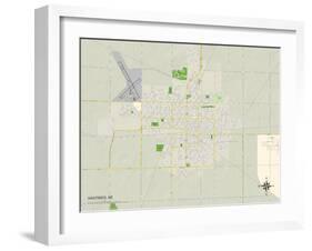 Political Map of Hastings, NE-null-Framed Art Print