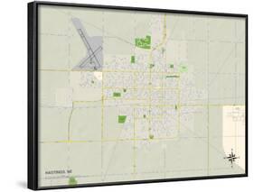 Political Map of Hastings, NE-null-Framed Art Print