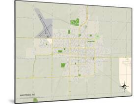 Political Map of Hastings, NE-null-Mounted Art Print