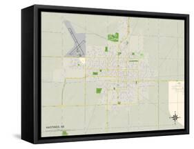 Political Map of Hastings, NE-null-Framed Stretched Canvas