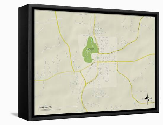 Political Map of Havana, FL-null-Framed Stretched Canvas
