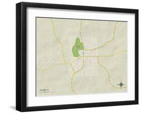 Political Map of Havana, FL-null-Framed Art Print