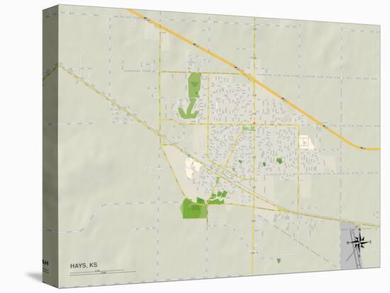 Political Map of Hays, KS-null-Stretched Canvas
