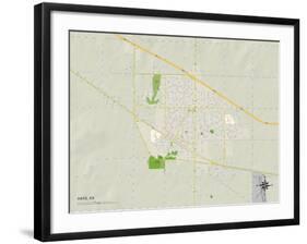 Political Map of Hays, KS-null-Framed Art Print