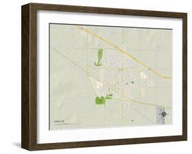 Political Map of Hays, KS-null-Framed Art Print