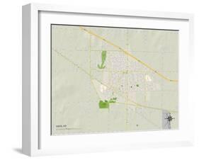 Political Map of Hays, KS-null-Framed Art Print