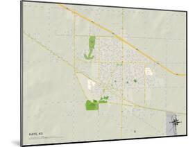 Political Map of Hays, KS-null-Mounted Art Print