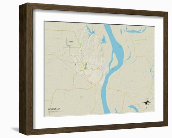 Political Map of Helena, AR-null-Framed Art Print