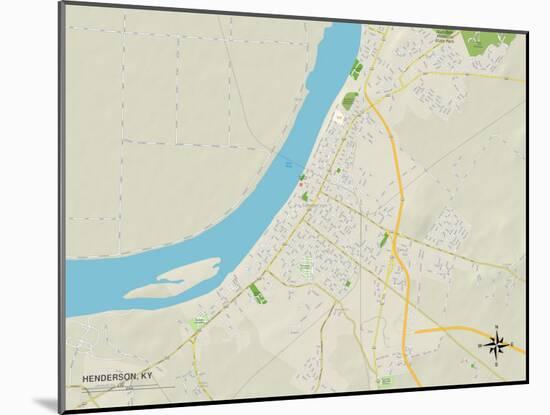 Political Map of Henderson, KY-null-Mounted Art Print