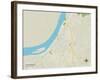 Political Map of Henderson, KY-null-Framed Art Print