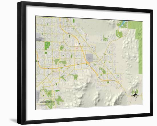 Political Map of Henderson, NV-null-Framed Art Print