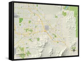 Political Map of Henderson, NV-null-Framed Stretched Canvas